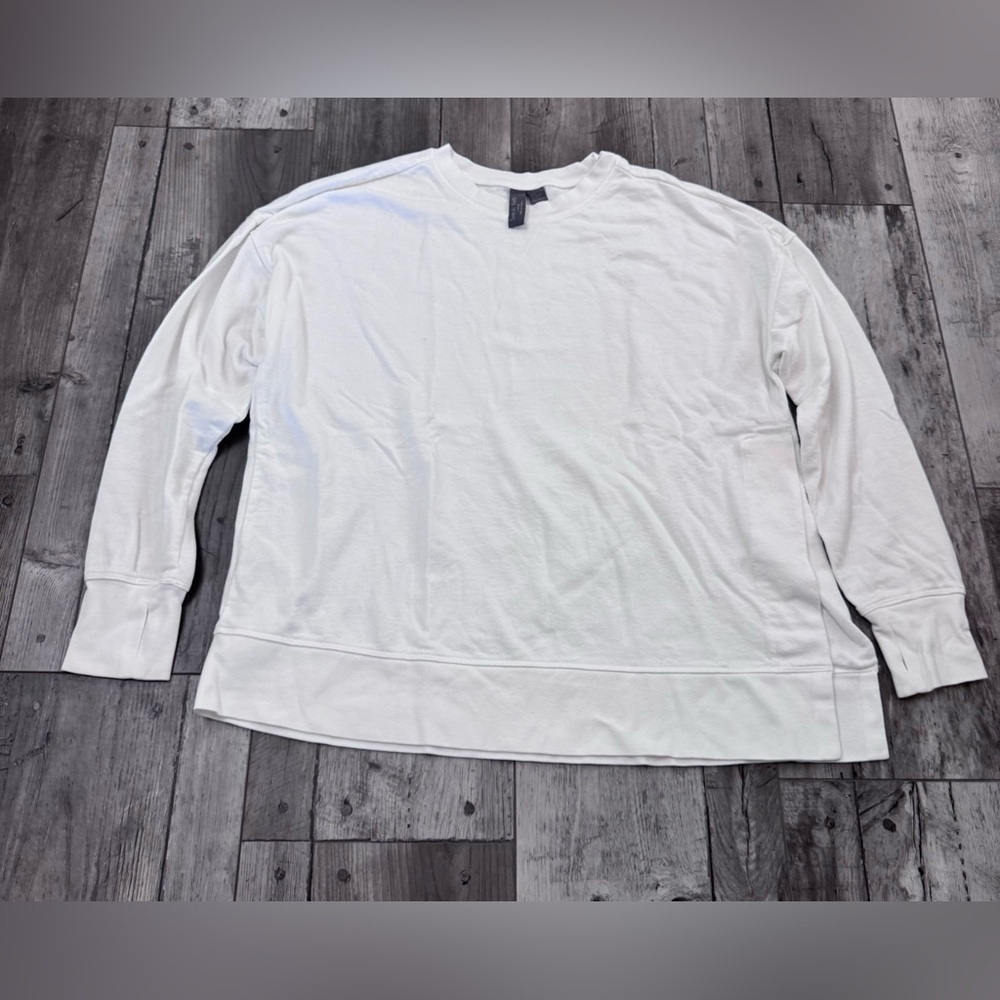 Sweaty Betty White Long Sleeve Longline Crew Sweatshirt Knit Medium